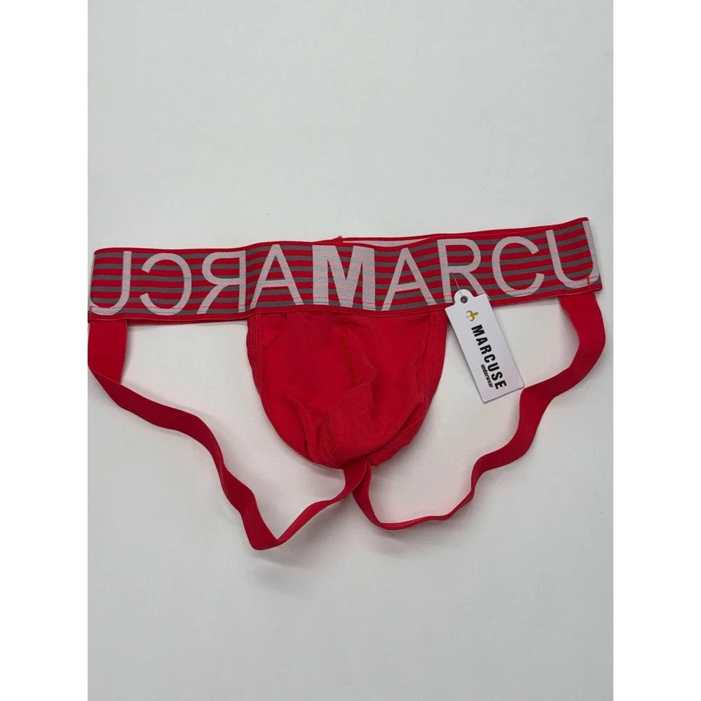 Marcuse Mens‎ Brighten Jock Red Modal Blend Logo Waistband Jockstrap Size Medium